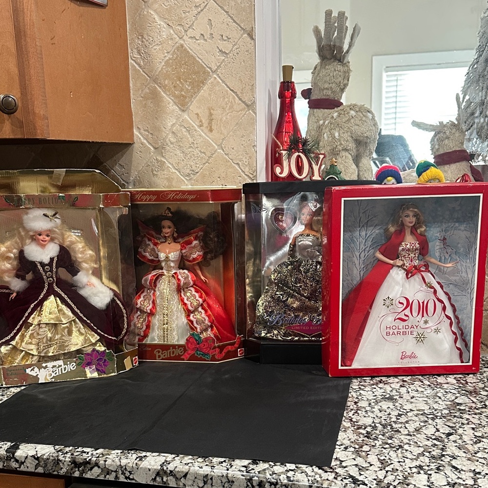 Barbie Holiday Decor Set - Red, Gold, SilverSet of 4